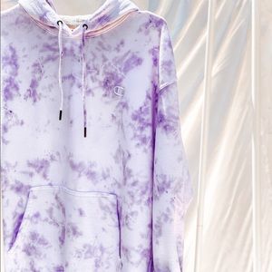 Champion Lavender Clouds Custom Tie Dyed Hoodie